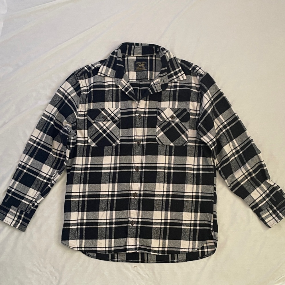 Jachs Black and White Plaid Flannel Shirt